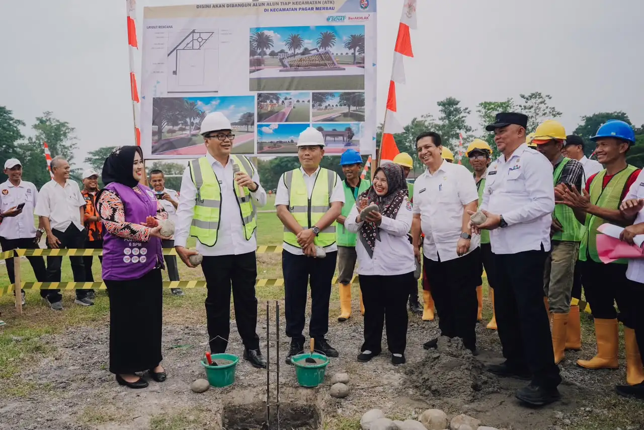 Alun-Alun Pagar Merbau dan Sibiru-Biru Mulai Dibangun