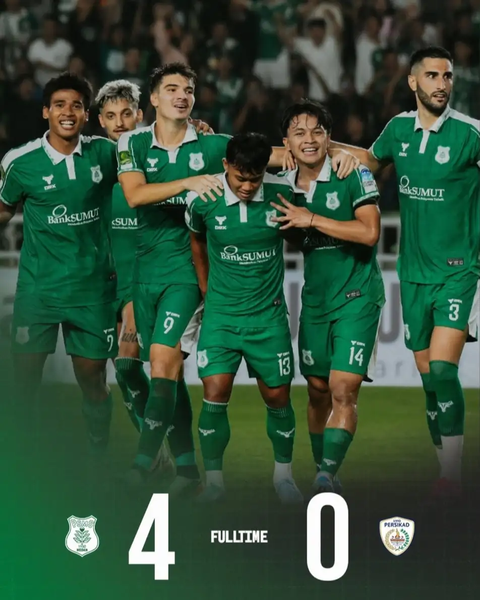 PSMS Hajar Persikad 4-0, Rebut Puncak Klasemen Liga 2