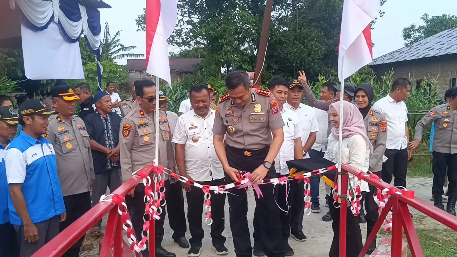 Kapolresta Deli Serdang Resmikan Jembatan Penghubung Pardamean–Wonosari