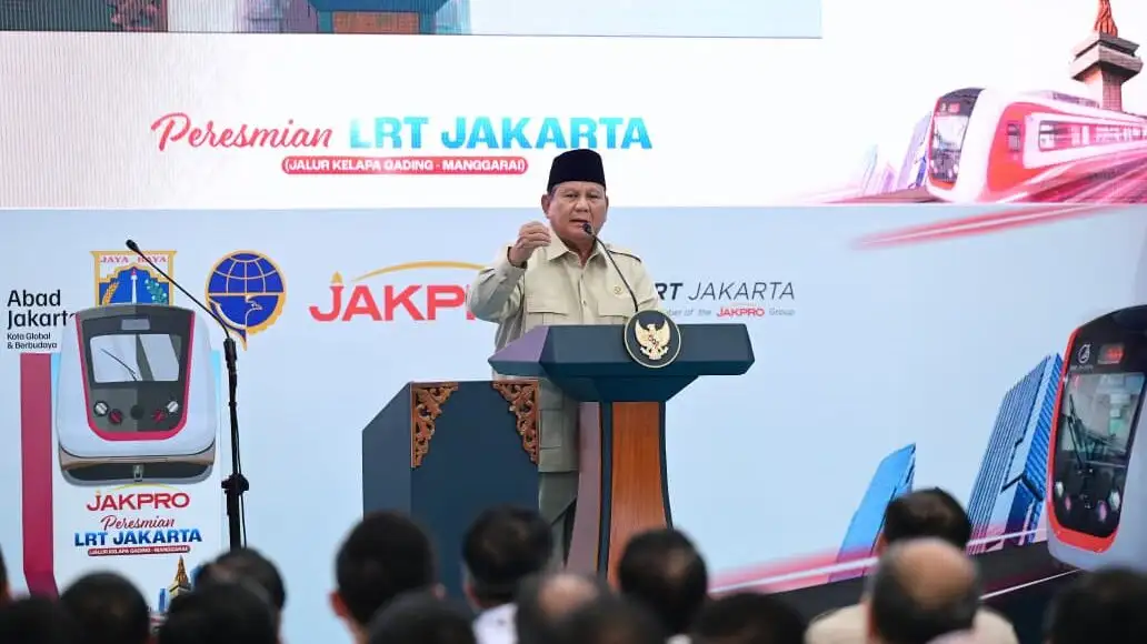 Prabowo Resmikan LRT Kelapa Gading–Manggarai