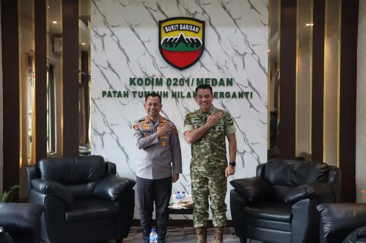 Kapolrestabes Medan Sambangi Kodim 0201, Perkuat Sinergi Jaga Keamanan